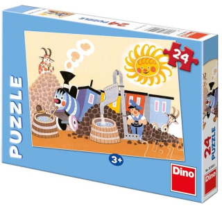 Dino puzzle Veselá mašinka v depu 24 dílků