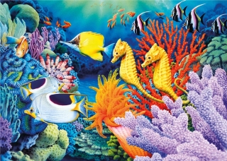 Dino Neon puzzle Život pod mořem 1000 dílků