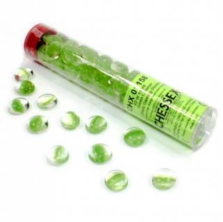 Hrací kameny skleněné - Catseye Green (40ks)