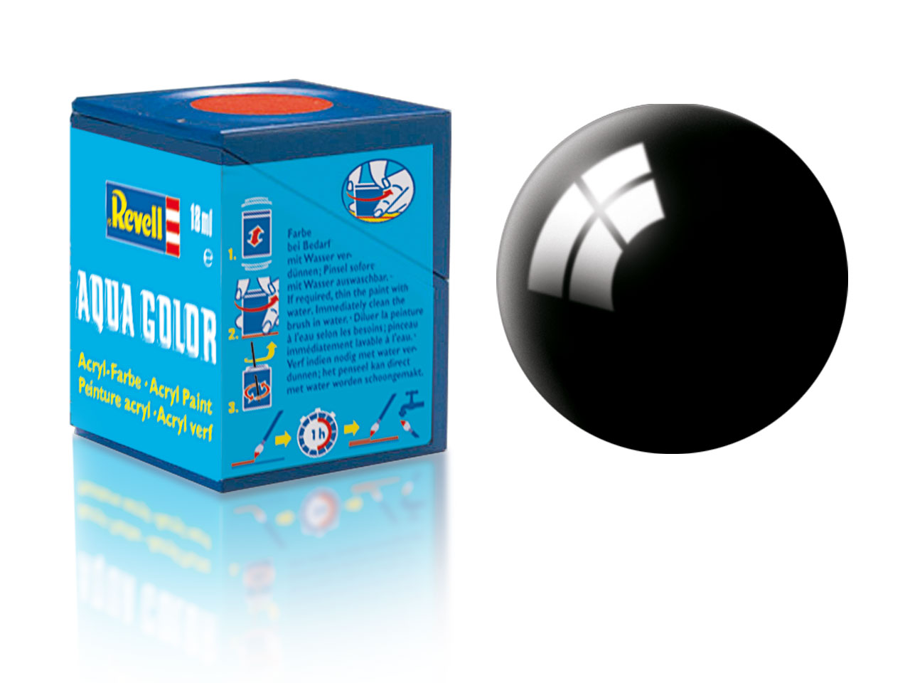 Revell Aqua Color - Černá lesklá č. 07 (black gloss) (18ml)