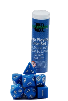 Set 7 RPG kostek v tubě - modré