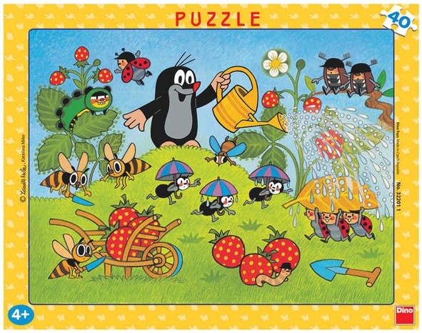 Dino deskové puzzle Krtek v jahodách 40 dílků