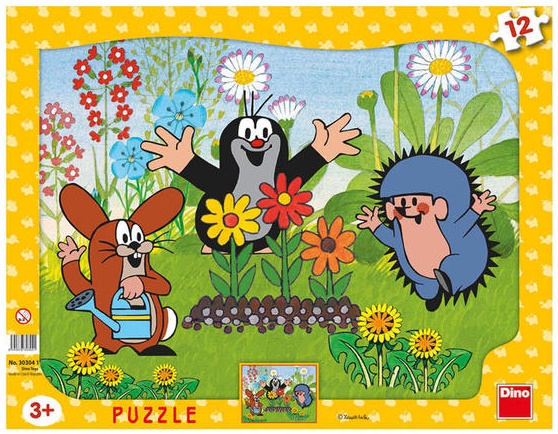 Dino deskové puzzle Krteček zahradník 12 dílků