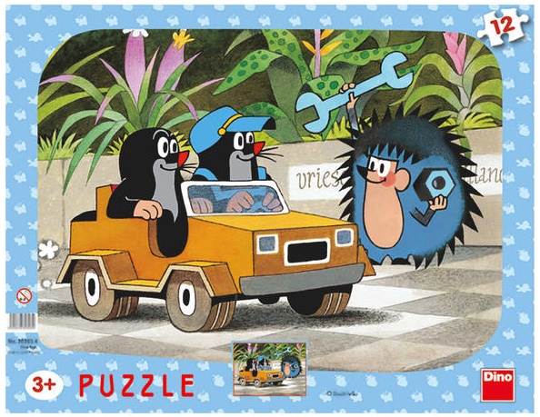 Dino deskové puzzle Krteček a autíčko 12 dílků