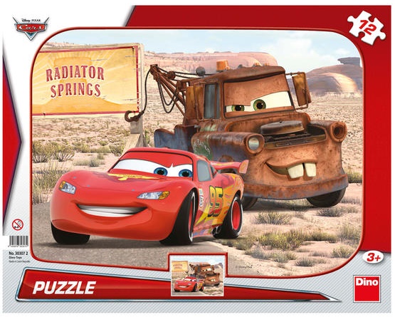 Dino deskové puzzle Cars: Blesk a Burák 12 dílků