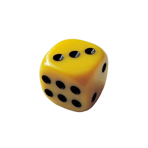 Kostka D6 16mm - žlutá