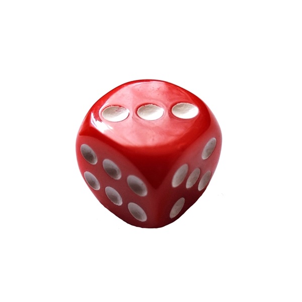 Kostka D6 16mm - červená