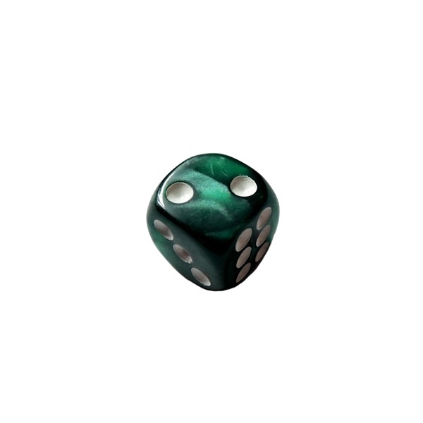 Kostka Mramor D6 12mm - tmavě zelená