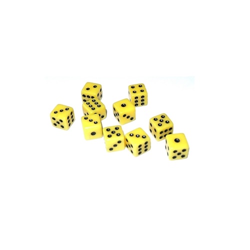 Sada kostek D6 8mm (10ks) - žluté II.