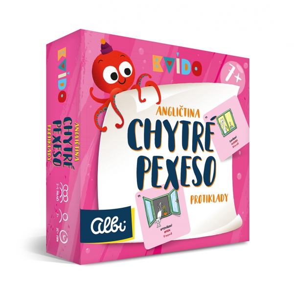 Chytré pexeso Kvído: Angličtina - Protiklady