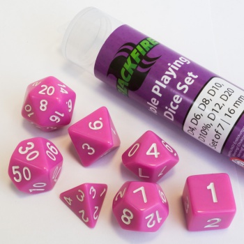 Set 7 RPG kostek v tubě - růžové