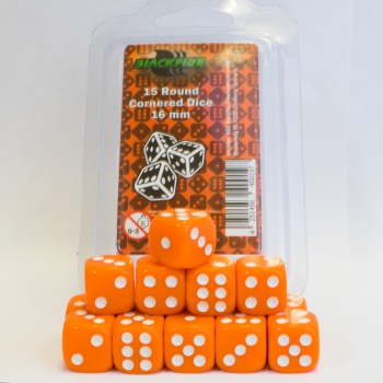 Set 15 kostek 16mm klasické - oranžové