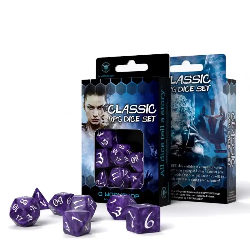 Sada RPG kostek - Lavender & White