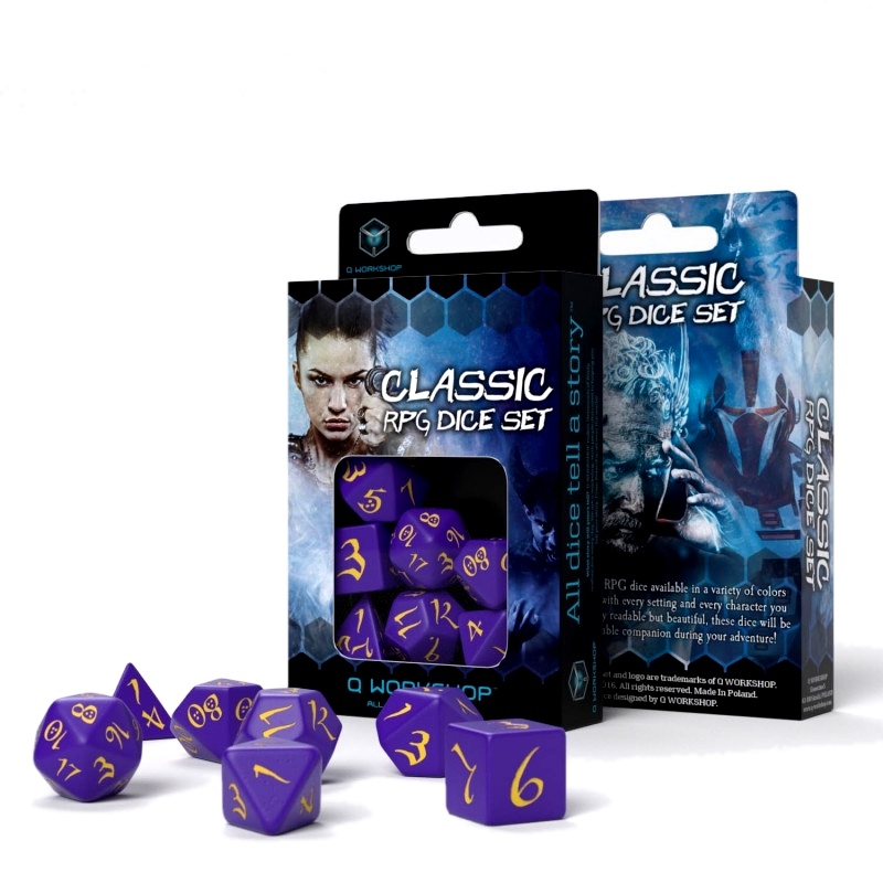 Sada RPG kostek - Purple & Yellow