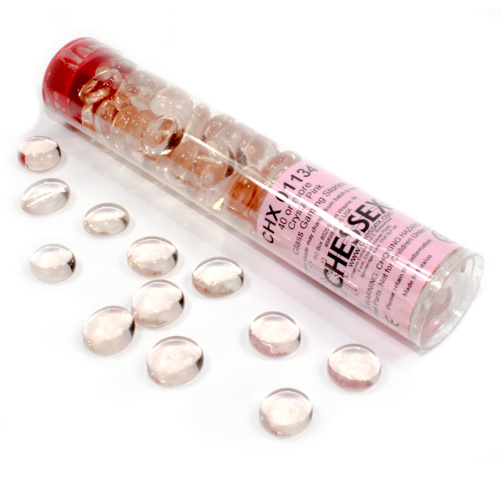 Hrací kameny skleněné - Crystal Pink (40ks)