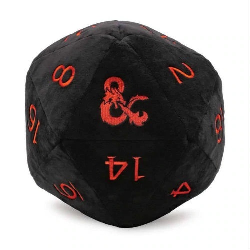 Plyšová kostka Dungeons & Dragons D20 černá