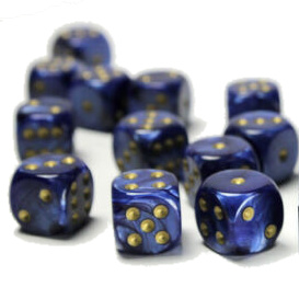 Kostka D6 16mm - Scarab Royal Blue