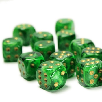Kostka D6 16mm - Vortex Green