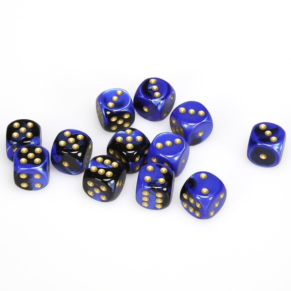 Kostka D6 16mm - Black/Blue