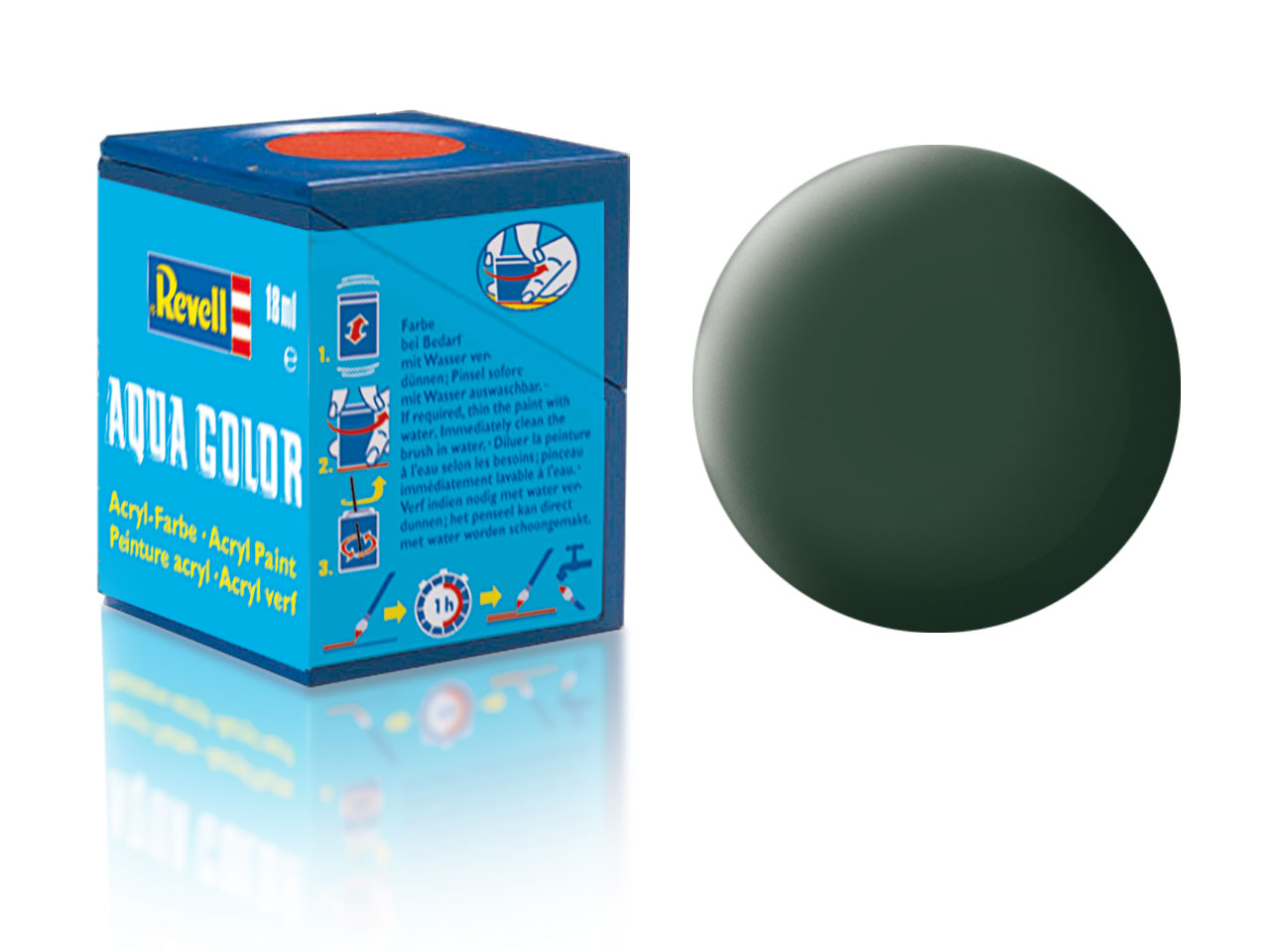 Revell Aqua Color - Tmavě zelená matná č. 68 (dark green mat RAF) (18ml)