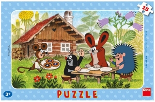 Dino deskové puzzle Krtek na návštěvě 15 dílků