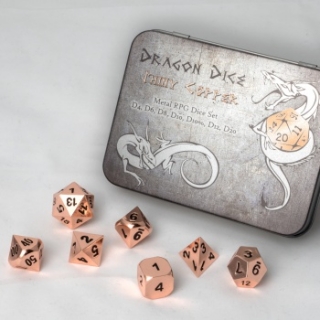 Sada kovových kostek Dragon Dice - Shiny Copper