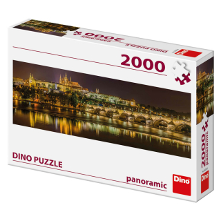 Panoramic puzzle Karlův most v noci 2000 dílků