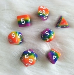 Set 7 RPG kostek v tubě - Rainbow