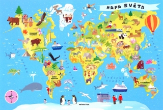 Trefl puzzle Mapa světa 100 dílků