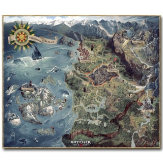 Zaklínač 3: Divoký hon Puzzle: Northern Realms Map 1000 dílků