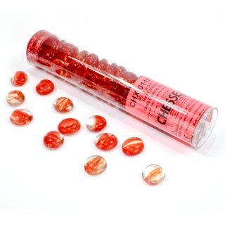 Hrací kameny skleněné - Catseye Red (40ks)