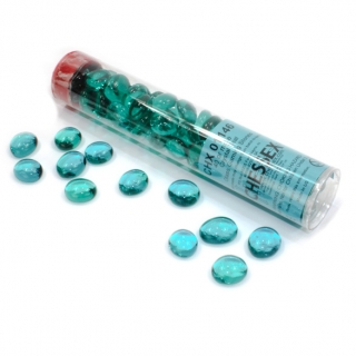 Hrací kameny skleněné - Crystal Teal (40ks)