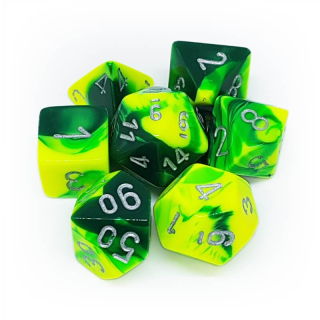 Set 7 RPG kostek - zelené/žluté
