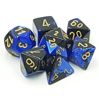 Set 7 RPG kostek - černé/modré