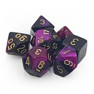 Set 7 RPG kostek - černé/fialové
