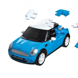 3D puzzle: modrý MiniCooper