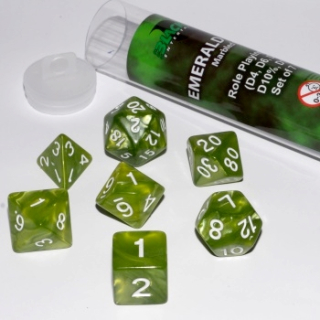 Set 7 RPG kostek v tubě - Emerald Green