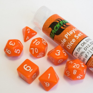 Set 7 RPG kostek v tubě - oranžové