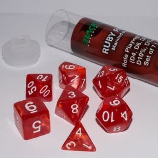 Set 7 RPG kostek v tubě - Ruby Red